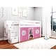 preview thumbnail 60 of 69, JACKPOT Contemporary Low Loft Twin Bed with 3 Step Stairway and Tent