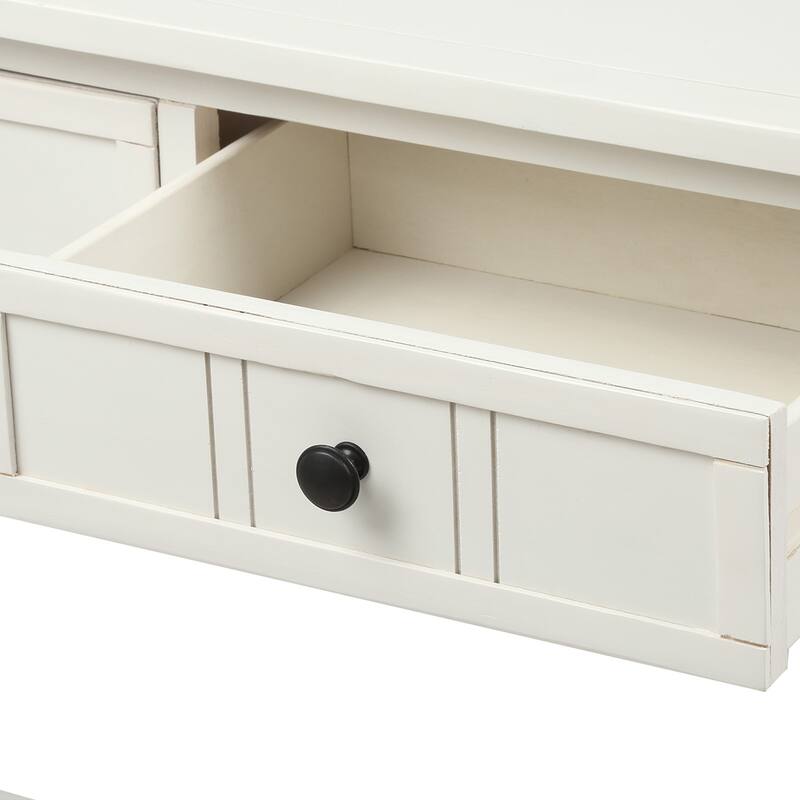 Console Table Traditional Design with Two Drawers and Bottom Shelf