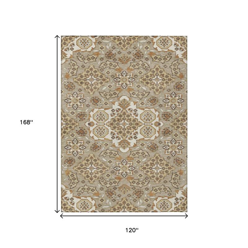 HomeRoots Medallion Traditional Rectangle Outdoor Rug