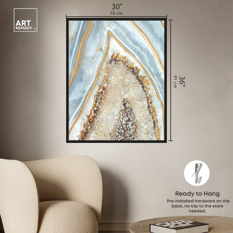 Art Remedy Clarity Art Framed Mineral, Agate & Geode 1 Piece Canvas Wall Art