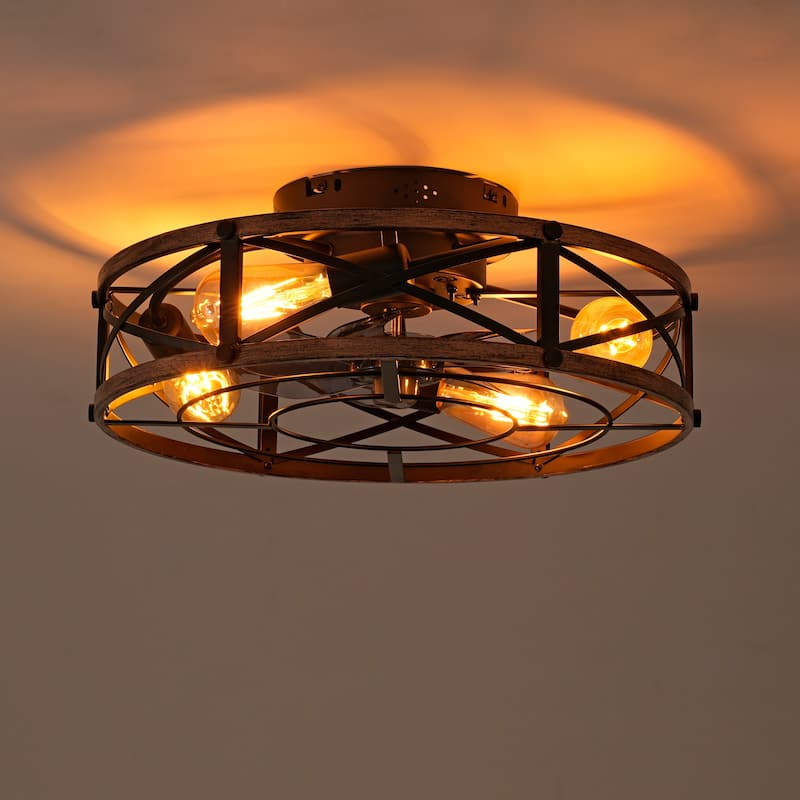 Smart 19" Ceiling Fan with Remote - Bronze,Brushed Gold