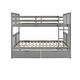 preview thumbnail 10 of 32, Multifunctional Bunk Bed With Storage,Full over Full Bunk Bed with Drawers and Ladder for Bedroom, Guest Room Furniture