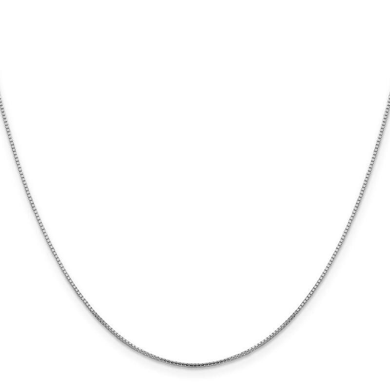 Curata 10k White Gold 0.95mm Diamond-cut Octagonal Box Chain Necklace Options: 16 18 20