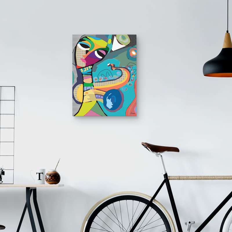 Music Saxist by Michele Glennon Canvas Art Print