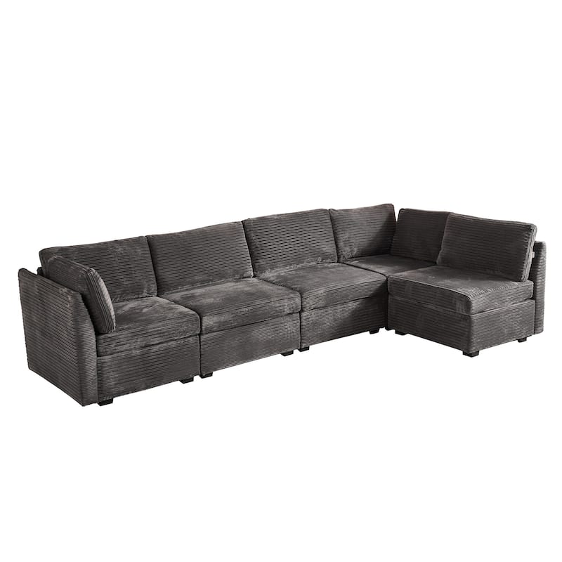 HOOOWOOO Modern Upholstery Fabric Sectional Sofa