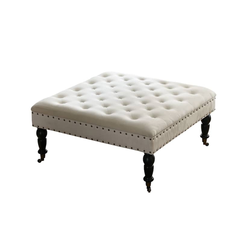Home Soft Things Supersoft Tufted Coffee Table Ottoman - 33" x 33" x 18"