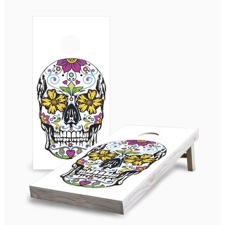 Sugar Skull Two Cornhole Game (Choose Wraps or Boards)
