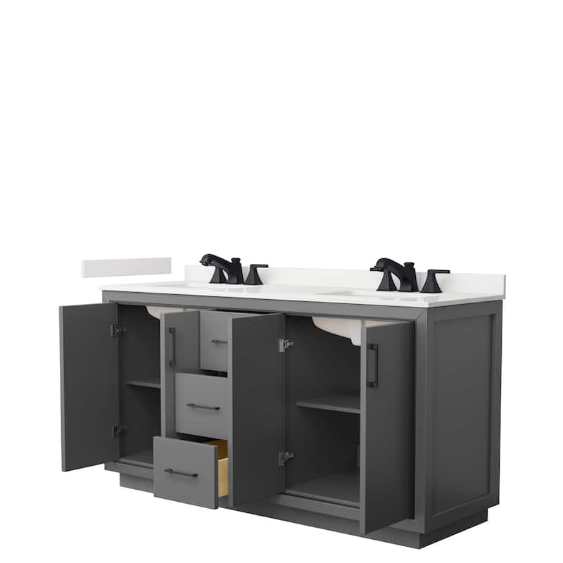 Icon 66-inch Double Vanity, Quartz Top
