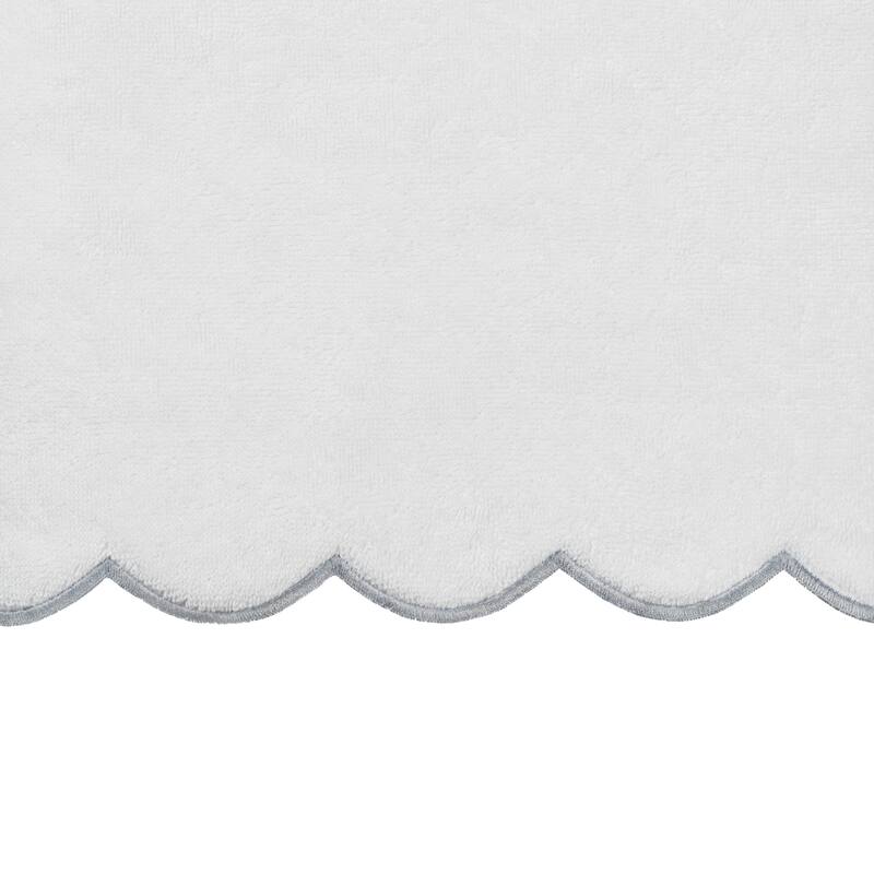 Authentic Hotel and Spa 100% Turkish Cotton ADORNIA Scallop 2PC Hand Towel Set - 2 Hand Towels