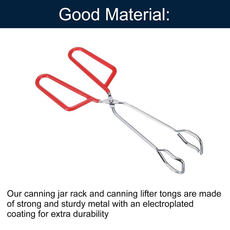 2Pcs Cooking Scissor Tongs, 10" Kitchen Tongs with Comfort Grip Red Handle - Silver & Red