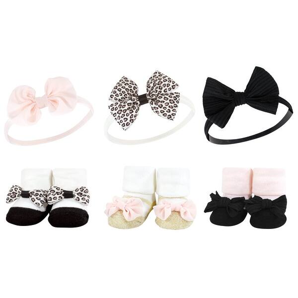 slide 1 of 1, Hudson Baby Infant Girl Headband and Socks Giftset, Light Pink Leopard, One Size - Light Pink Leopard Light Pink Leopard - One Size