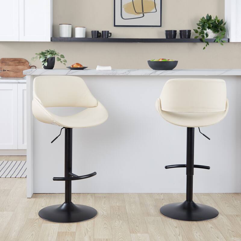 Silver Orchid Svellingen Adjustable Bar Stool with Rounded T Footrest - Set of 2