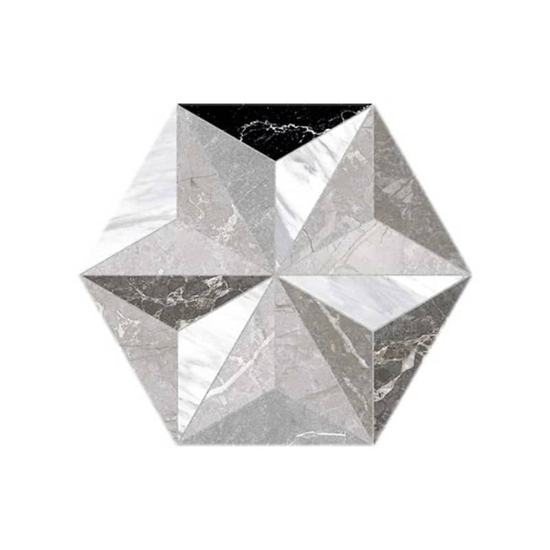 Osiris 8x9 Matte 3D Hexagon Porcelain Patterned Tile - Floor, Wall, Backsplash