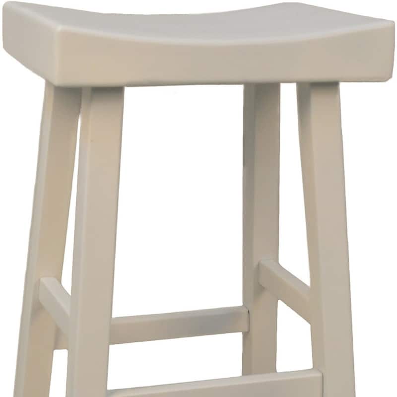 Modern Solid Wood Bar Stool with Footrest, Armless and Backless Design for Kitchen or Dining Room