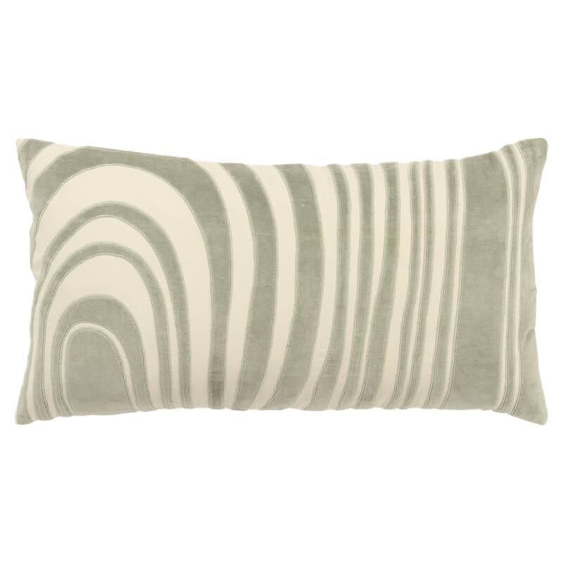 Rizzy Home Transitional Down Filled Pillow - 14"x26" - Green/Natural