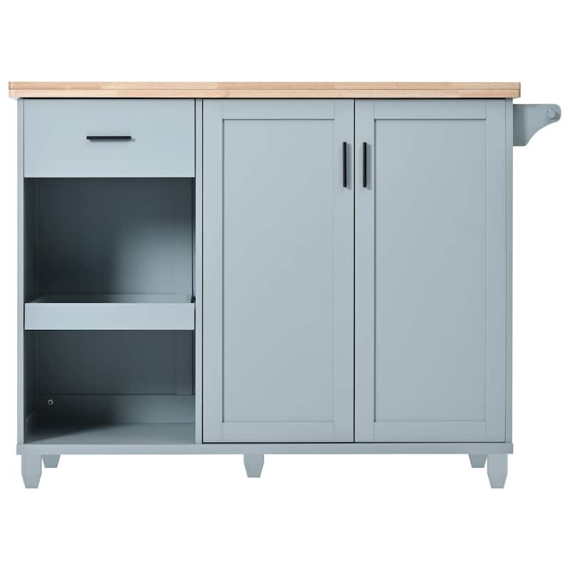 Demoi MD Rolling Kitchen Island with Foldable Counter Top (49-in x33-in x38-in)