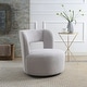 preview thumbnail 1 of 25, Swivel Barrel Chair with Soft Teddy Fabric, Comfy Round Accent Chair for Living Room Grey