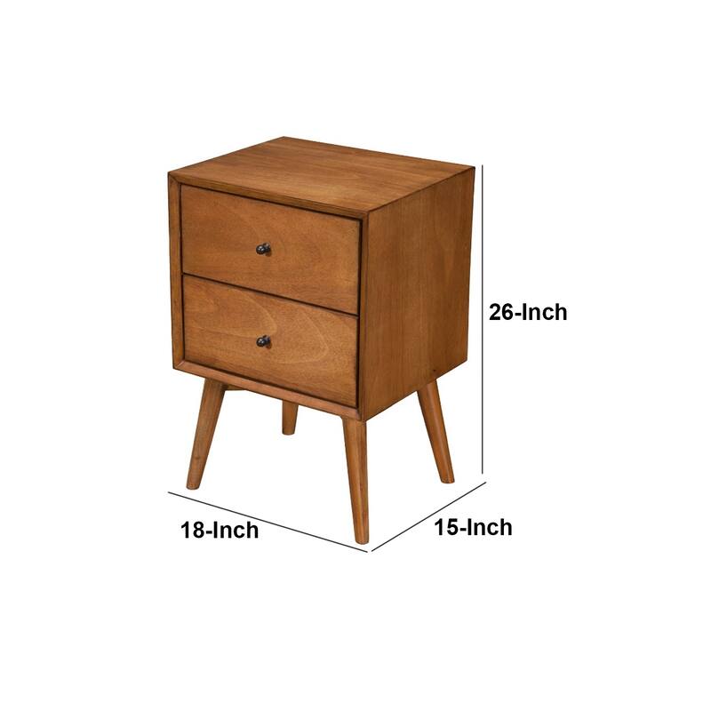 Acorn 2 Drawer 18 in. W Nightstand with Sturdy Hardware and Ample Storage