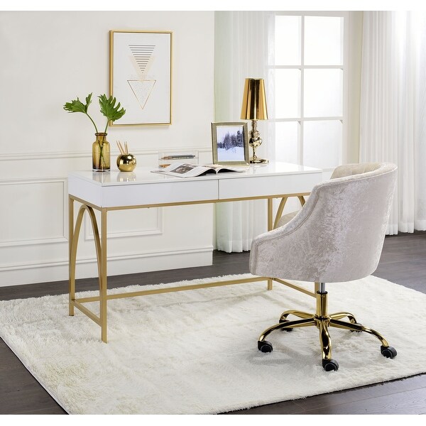 Overstock white and gold best sale desk