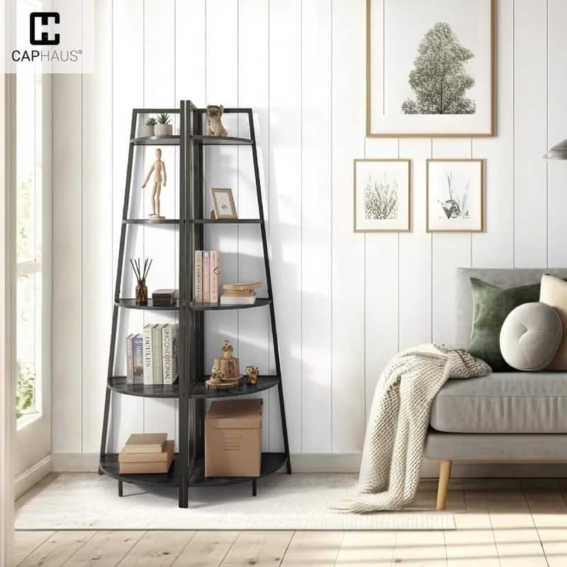 Corner Shelf Stand - 17.7"D x 17.7"W x 70"H