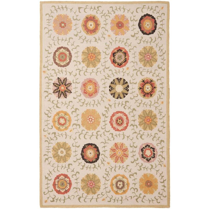 SAFAVIEH Handmade Blossom Euna Modern Floral Wool Rug