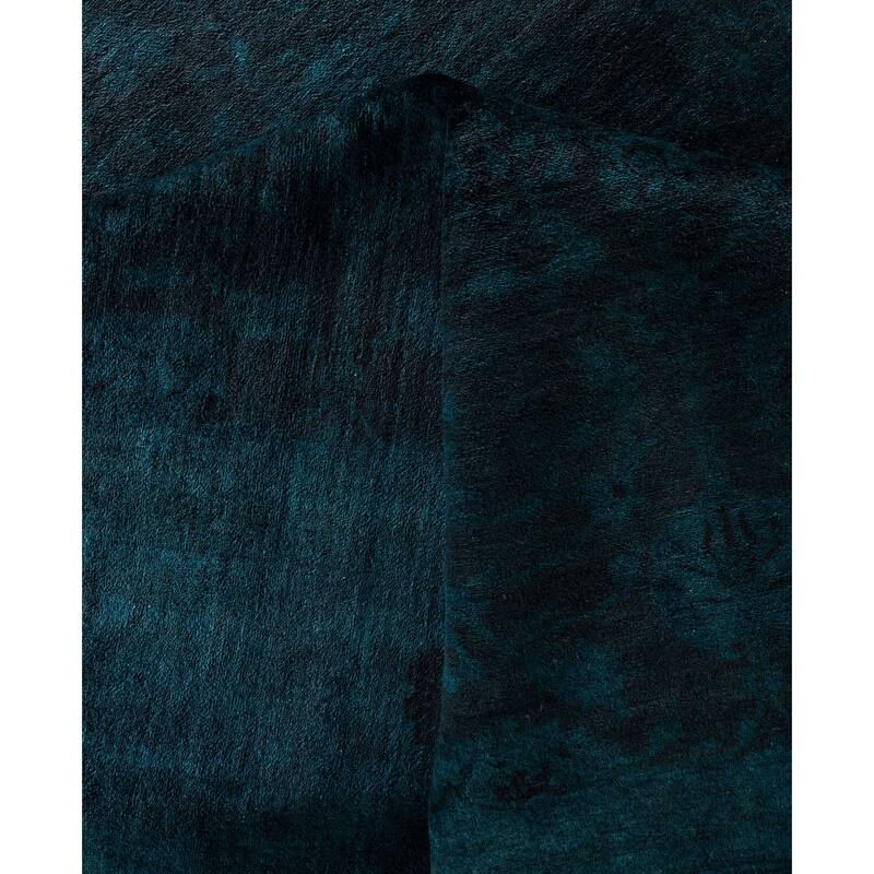 Overdyed One-of-a-Kind Hand-Knotted Area Rug - Blue - 9' 2" x 12' 1"