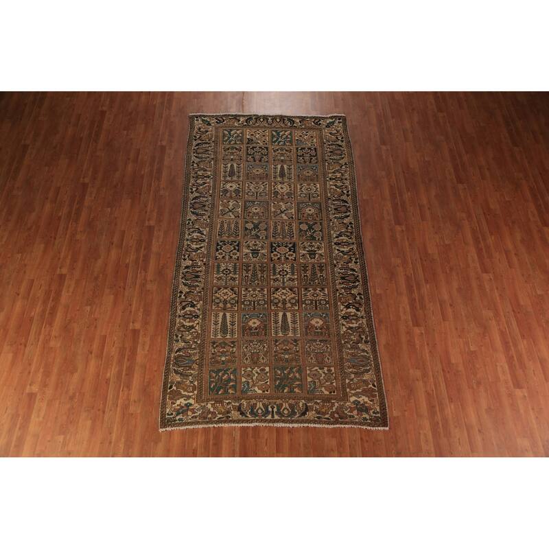Garden Design Bakhtiari Persian Area Rug Hand-Knotted Wool Carpet - 5'3"x 10'5"