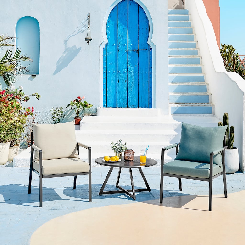 NPD Furniture Markle Outdoor Metal Round Coffee Table