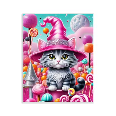 Stupell Kitten Among Pink Candies Wall Plaque Art Design By Tabz Jones