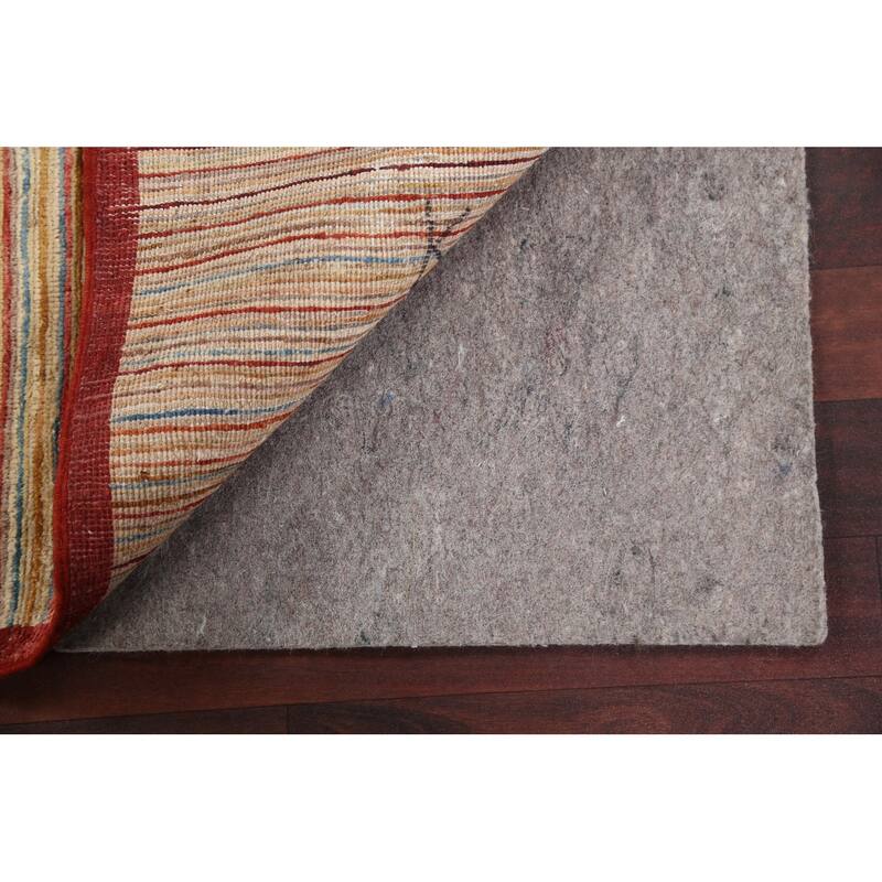 Modern Striped Gabbeh Kashkoli Wool Area Rug Hand-knotted Foyer Carpet - 3'1" x 4'10"