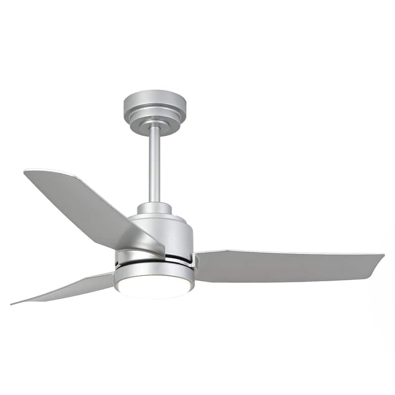 42-inch Modern Silver 3-Blades DC Motor Ceiling Fan with LED Light