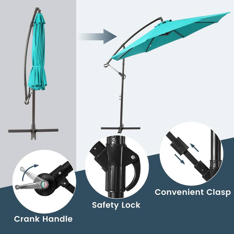 Weller 10-foot Offset Cantilever Hanging Patio Umbrella