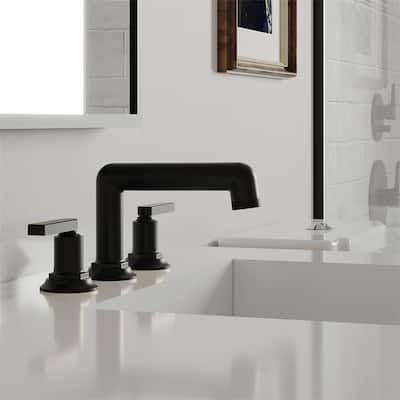 8 Inch Widespread Bathroom Sink Faucet with Drain Assembly Brass Modern 3 Hole Bathroom Basin Vanity Faucets