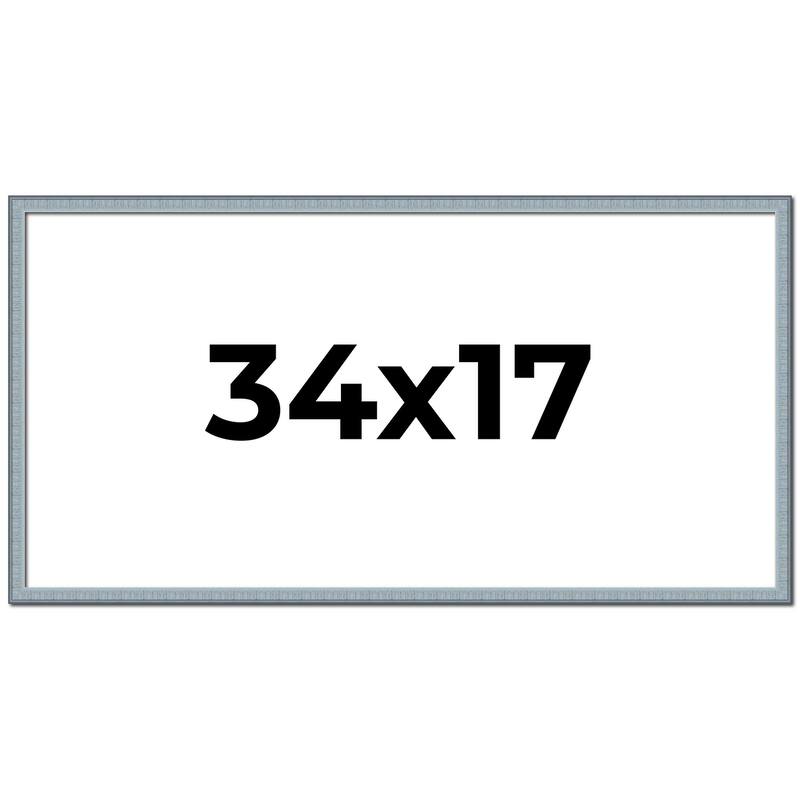 34x17 Frame Rustic Sky Blue Solid Wood Picture Frame | 0.75 Inch