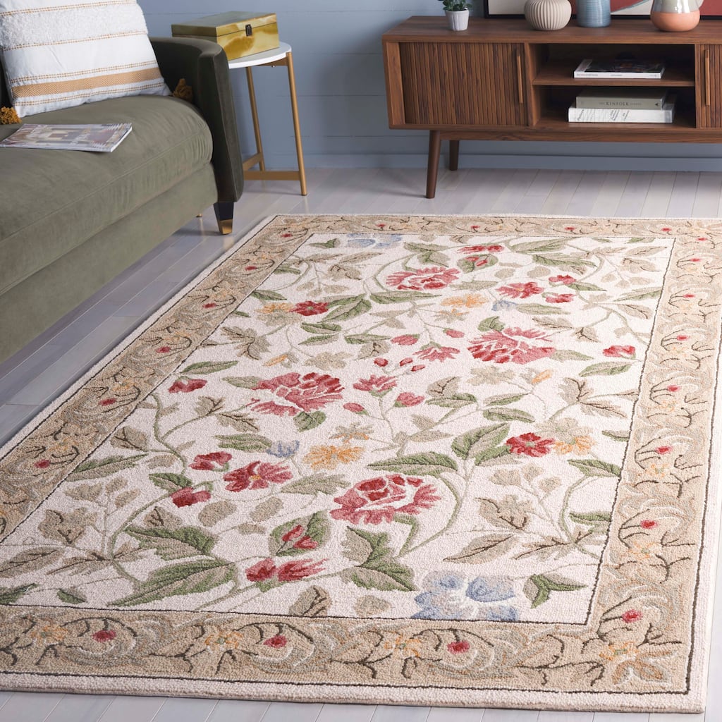SAFAVIEH Handmade Chelsea Faigel French Country Floral Wool Rug