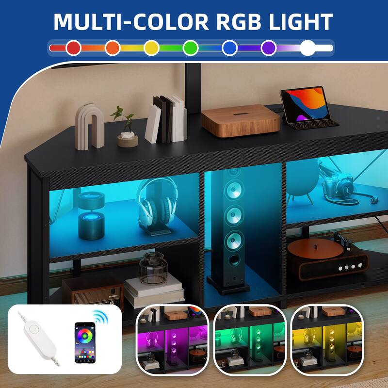 Moasis LED TV Stand with Mount for 32-70 inch TVs