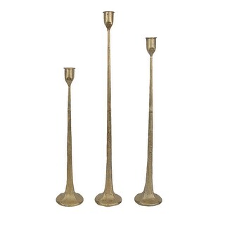 Set Of 3 Mid-Century Modern Style Forged Iron Taper Candle Holder - 19. ...