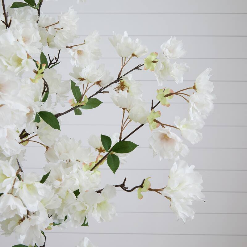 6' Artificial Cherry Blossom Tree with White Decorative Planter