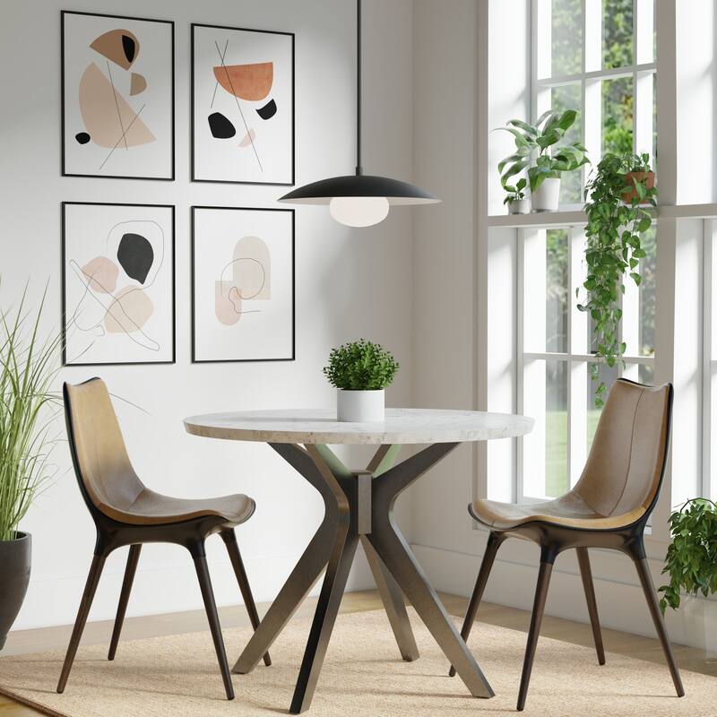 Lumanity Declan Modern Disc Matte Black 18" Pendant Ceiling Light - 18'' D x 18'' W x 6.5'' H