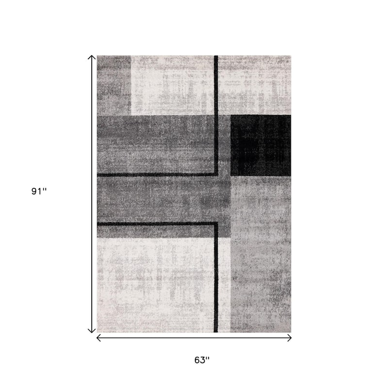 HomeRoots Geto Abstract Modern Rectangle Area Rug