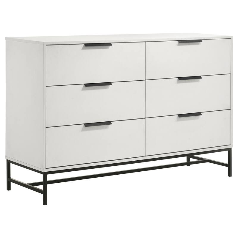 Sonora 6-drawer Bedroom Dresser and Dresser with Mirror White - Dresser (White)