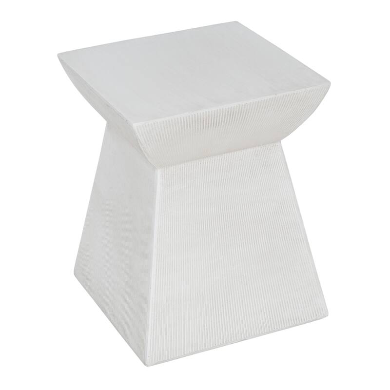 Christopher Knight Home - Voisin Antique Artisan Outdoor Magnesium Oxide Side Table with Sculptural Pedestal Silhouette - 15.2"L