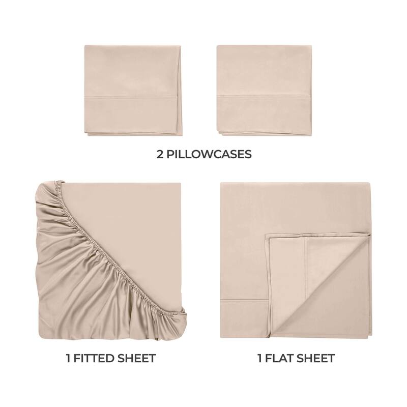 Superior Egyptian Cotton 300 Thread Count Solid Bed Sheet Set