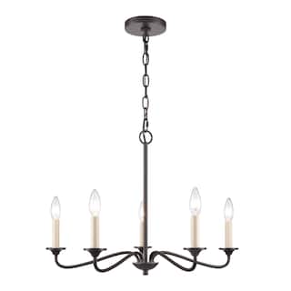 Elk Home Quinn Old Bronze Metal 5 Light Chandelier