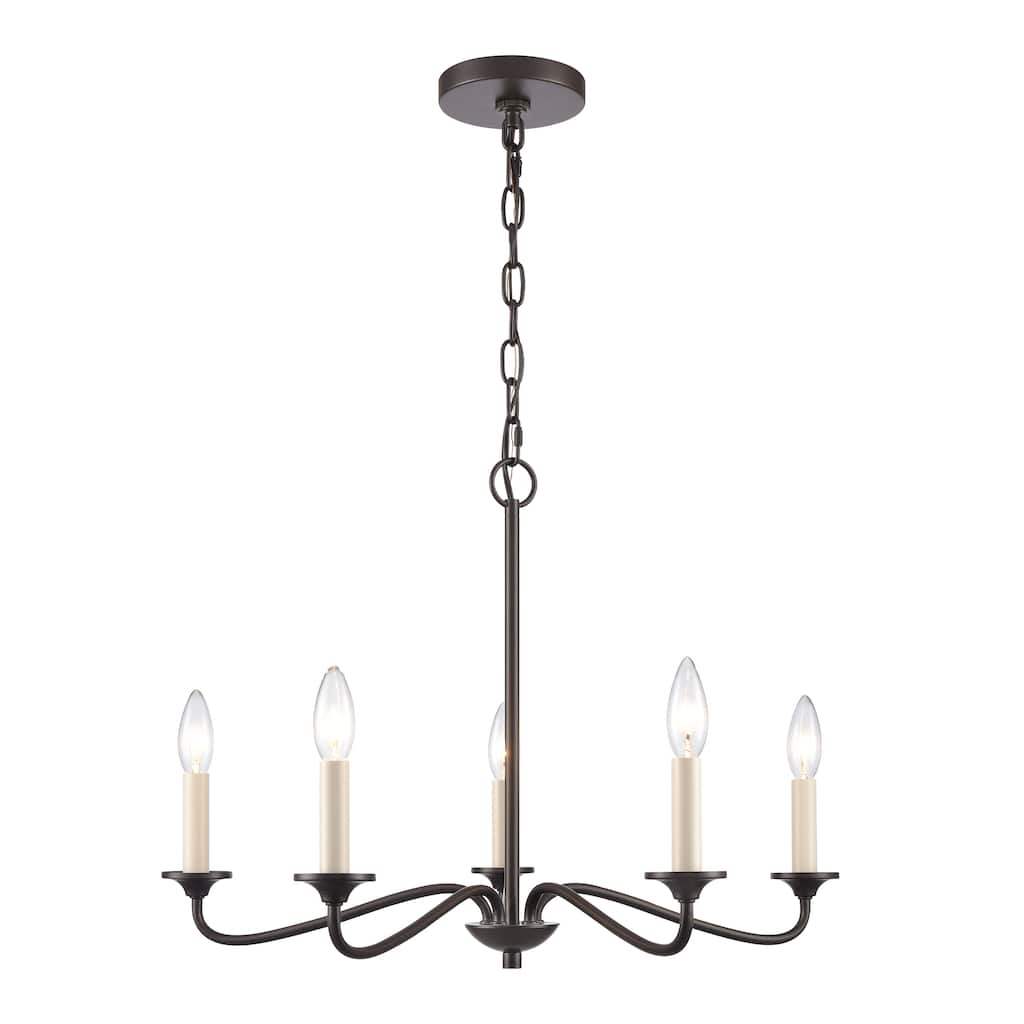 Elk Home Quinn Old Bronze Metal 5 Light Chandelier