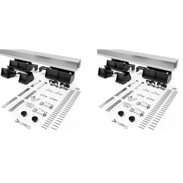 2 Pack Bifold Sliding Door Hardware and Track Kit 72'' with Smooth
