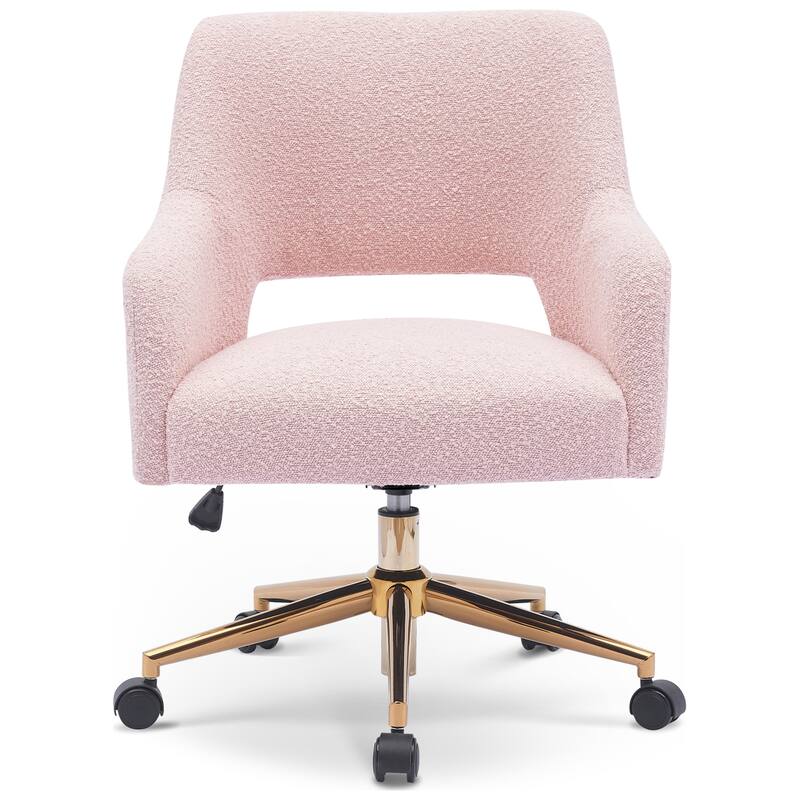 Boucle Upholstered Office/ Desk Chair - Swivel/ Adjustable Height (Set of 2)