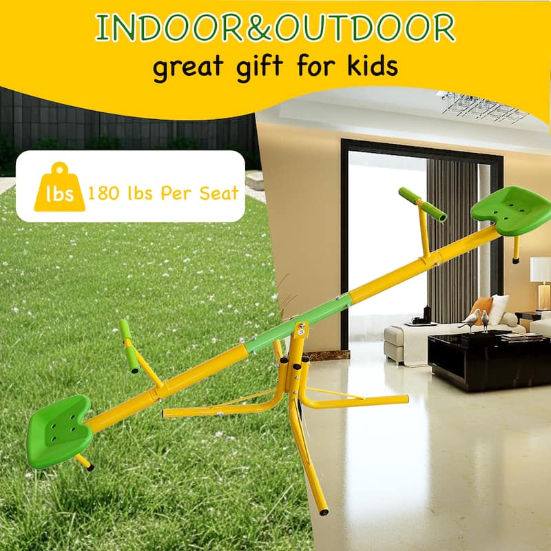 Upgraded Seesaw,Swiveling 360 Degrees Toddlers Sit and Spin Teeter Totter, Kids Outdoor Play Equipment for Backyard Playground