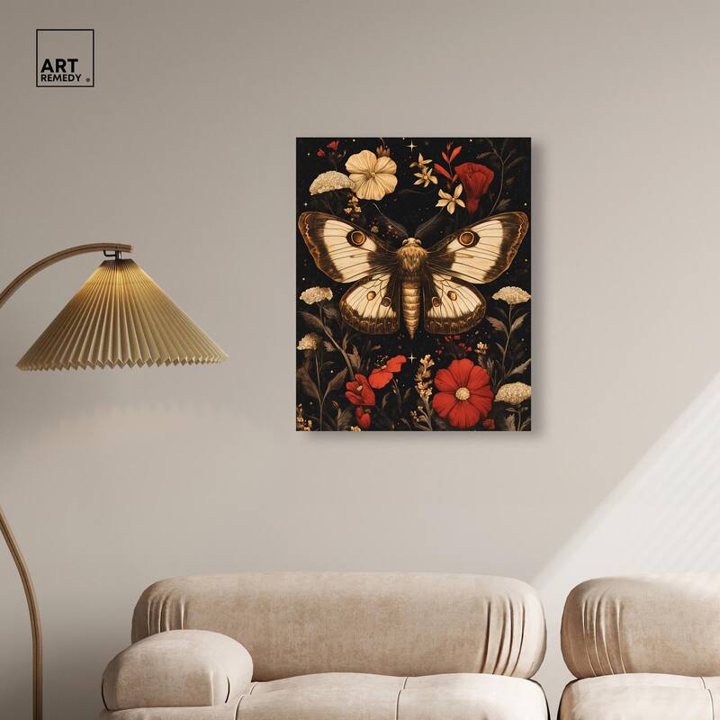 Flying Moth Canvas by Art Remedy, Gallery Wrapped