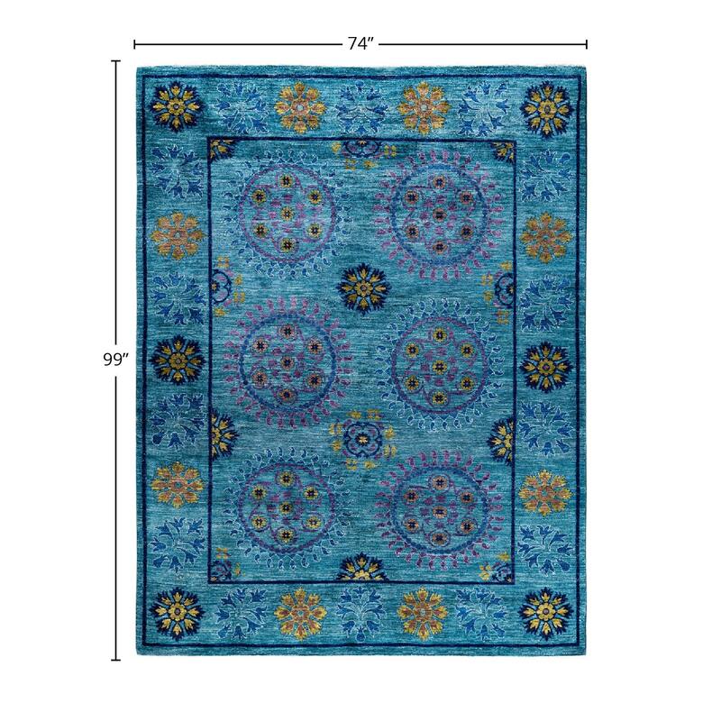 Contemporary Overdyed Wool Hand Knotted Area Rug - 6' 2" x 8' 3"